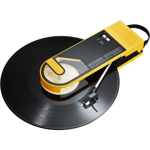 Audio-Technica Consumer Sound Burger Manual Two-Speed Portable Bluetooth Turntable (Yellow) (AT-SB727YL) Bundle Including: Cable Ties, Fiber Cloth