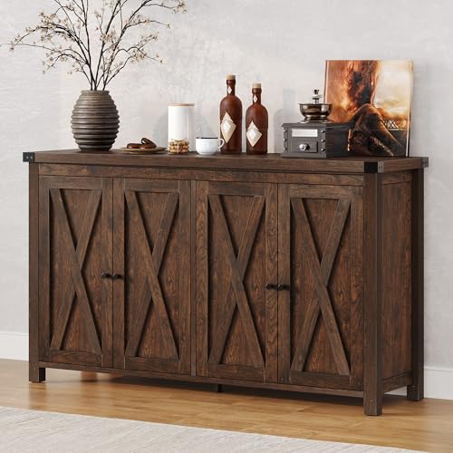 DWVO 55'' Sideboard Buffet Cabinet with Storage, Farmhouse Kitchen Storage Cabinet with Doors