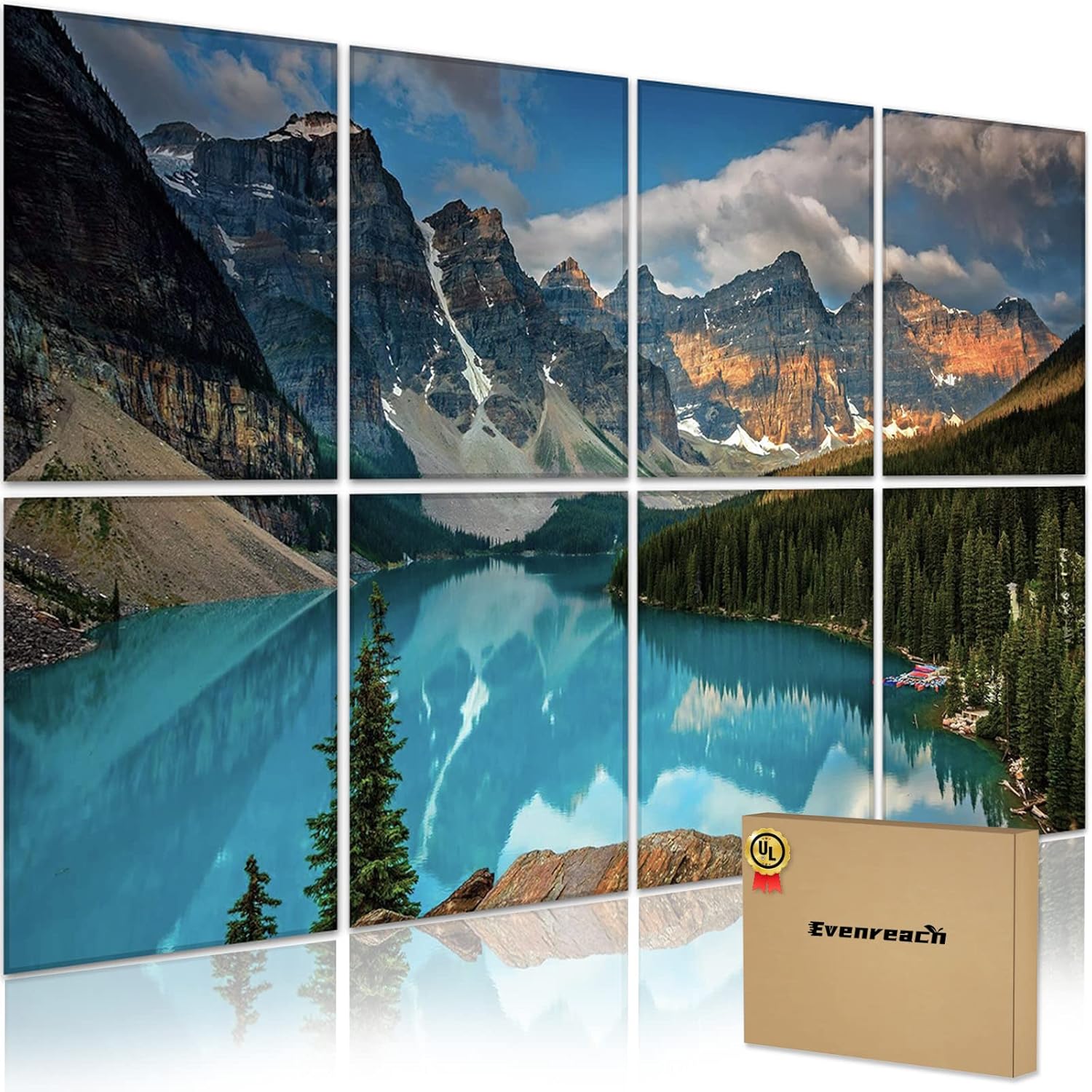 Evenreach 8 Pack Art Acoustic Panels Soundproof Wall Panels,48X32Inches Sound Absorbing Panels,Decorative Acoustical Wall Panels