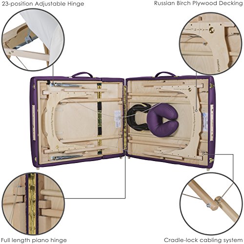 EARTHLITE Portable Massage Table Package AVALON – Reiki Endplate, Premium Flex-Rest Face Cradle & Strata Cushion, Carry Case (30”x73”)