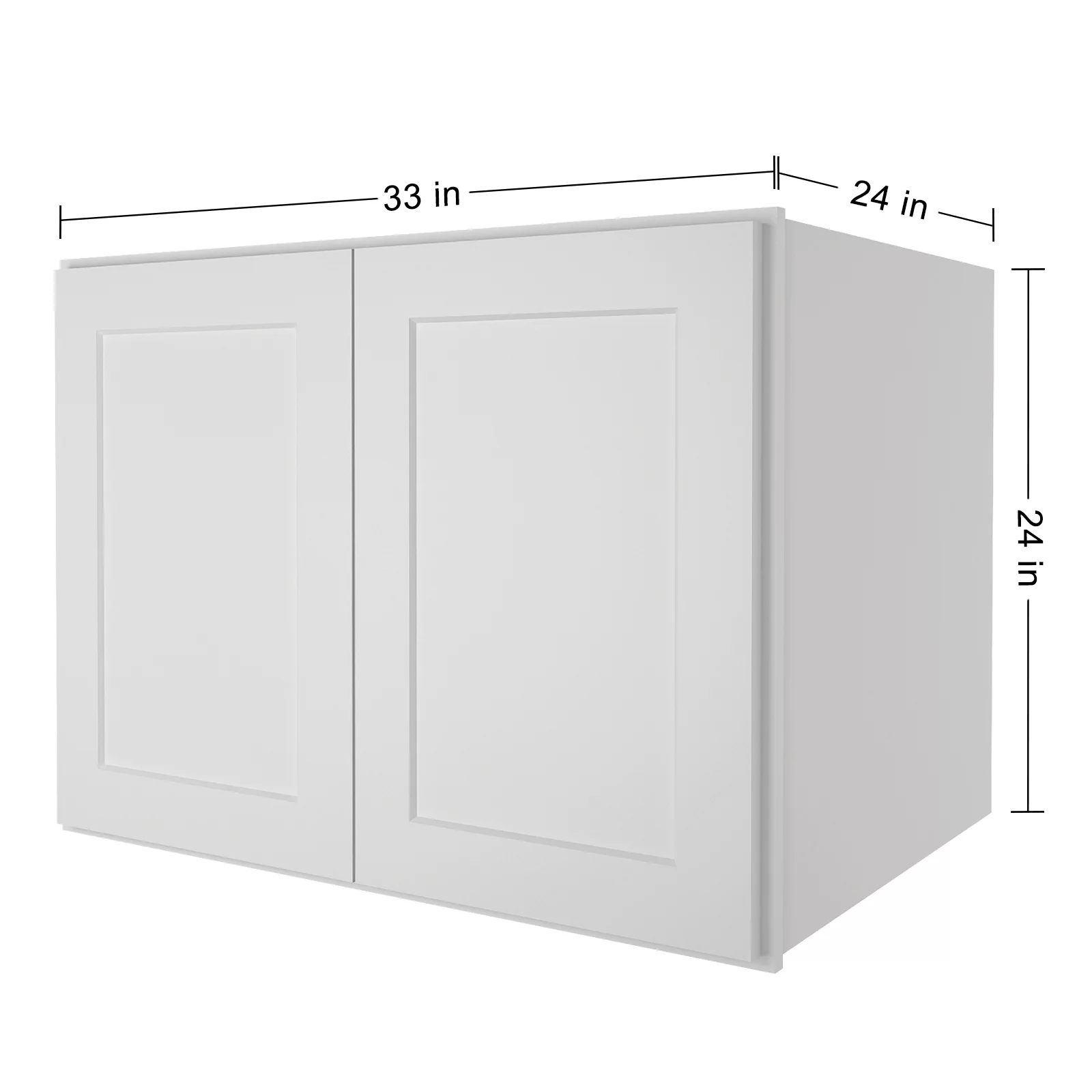Homlux 33-in W x 24-in D x 24-in H in Shaker Dove Wall Bridge Kitchen Cabinet with 2 Doors