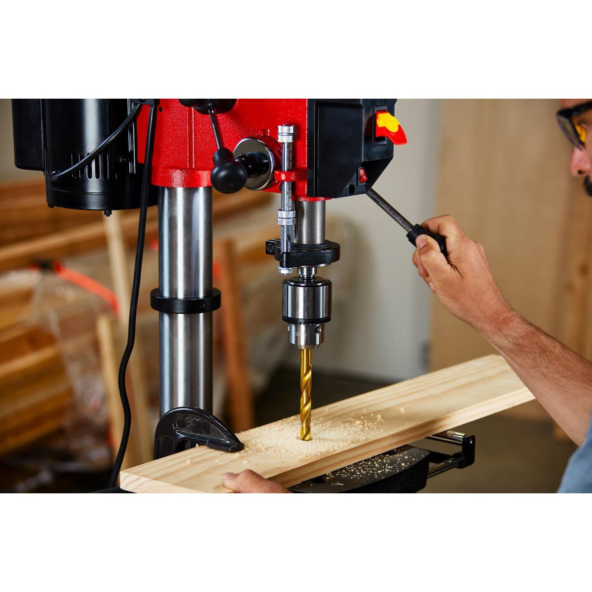 BAUER 12 in. Variable-Speed Drill Press with Laser Alignment