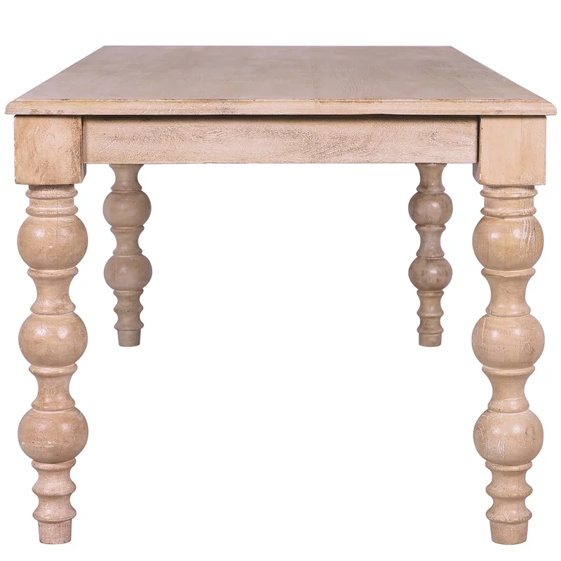 Casartis Living James 72" Rectangular Farmhouse Wood Dining Table in Natural