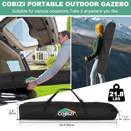 COBIZI 12x12ft Pop up Gazebo Screen Tent Screen House for Camping, Camping Outdoor Screened Gazebo, Canopy Tent
