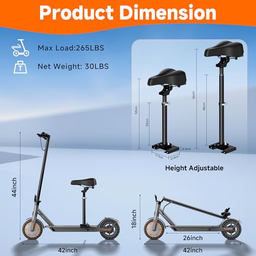 Electric Scooter for Adults with Seat, Folding Commuter E Scooter with 350W Motor, 19MPH Speed, 21 Miles Long Range, Dual Brakes, App Control