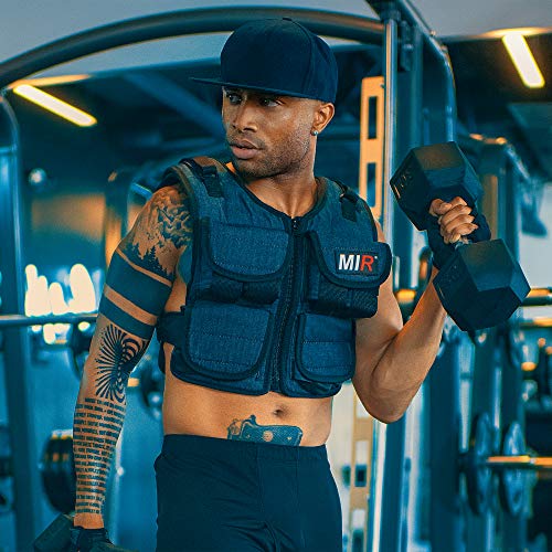 miR Air Flow Weighted Vest with Zipper Option 20lbs - 60lbs Solid Iron Weights Machine Washable. Workout Vest for Men and Women