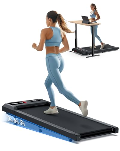 Walking Pad with Incline, Walking Pad Treadmill 300lb Capacity, Under Desk Treadmill Works with KINOMAP WELLFIT