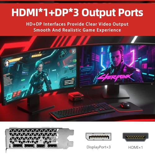 RX 5700 XT 8GB Graphics Card, GDDR6 256-Bit DirectX 12,3*DP and 1*HDMI Port PCIe4.0 2K Graphics Card for Gaming PC
