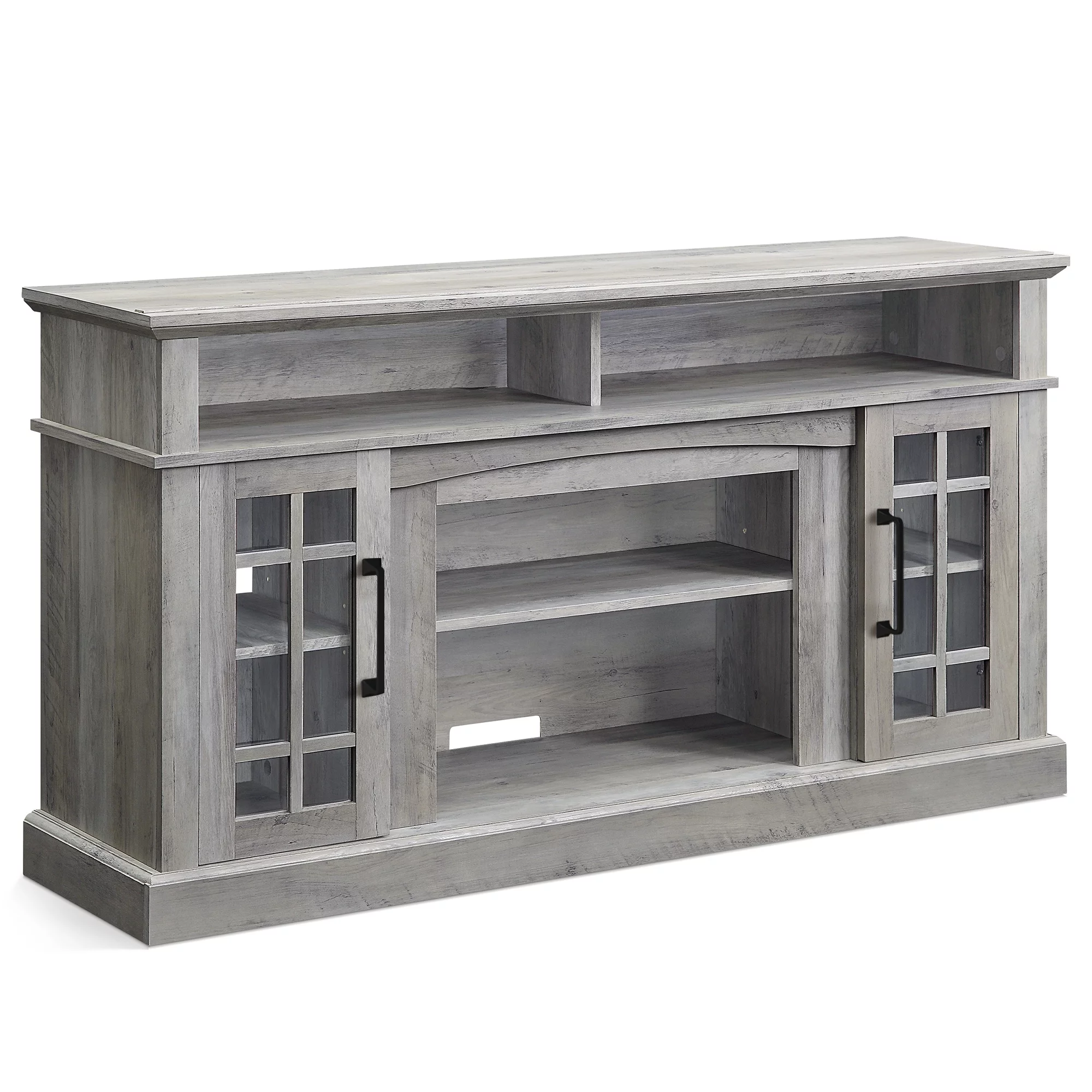 BELLEZE TV Stand Media Entertainment Center - Astorga (Gray Wash)