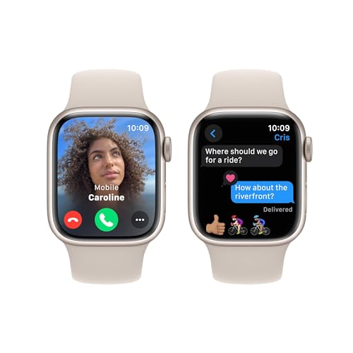 Apple Watch Series 9 [GPS 45mm] Midnight Aluminum Case with Midnight Sport Band, S/M (Renewed) - Radiant Selections