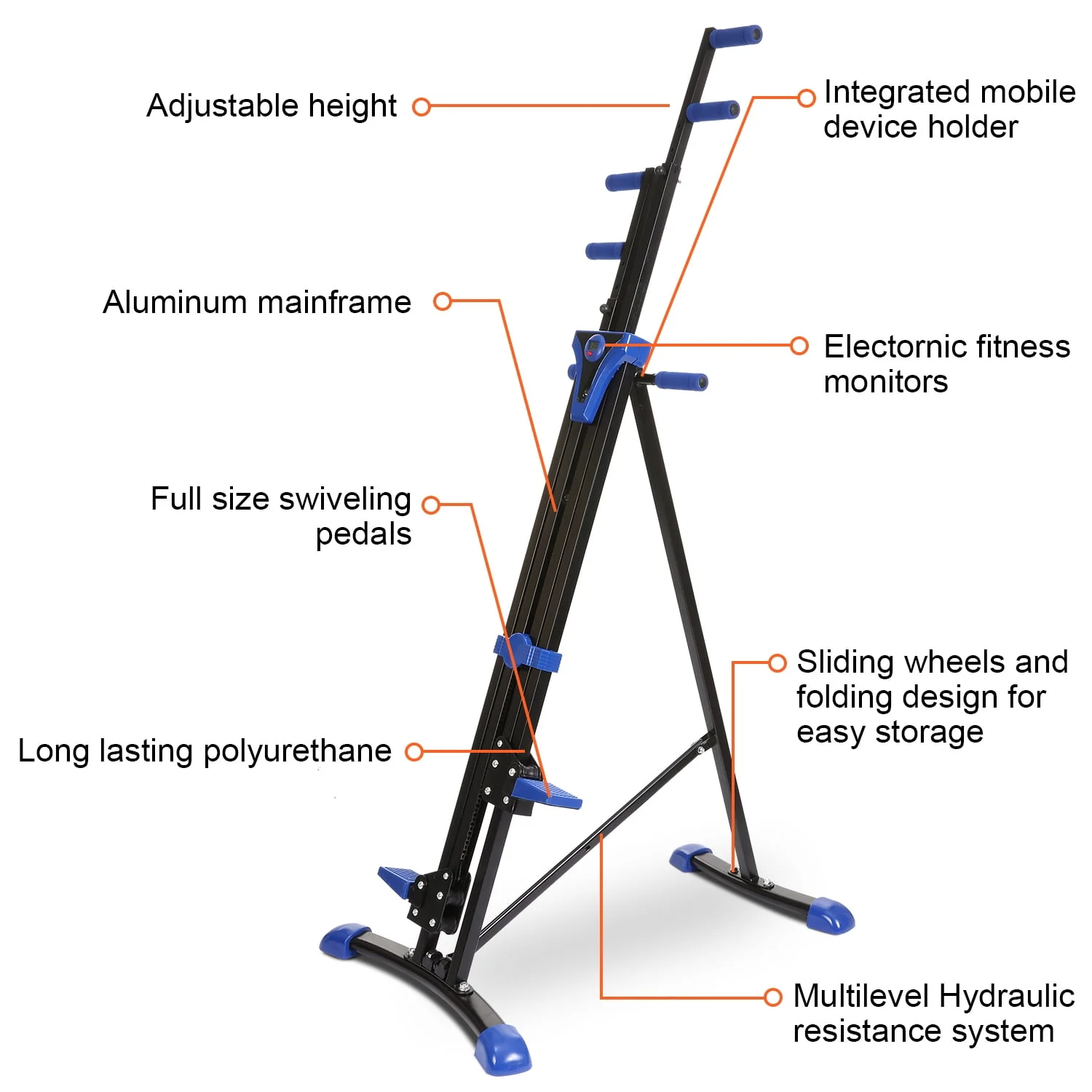 VIBESPARK Vertical Climber and Folding Indoor Exercise Fitness Stair Stepper Machine for Office, Home and Gym