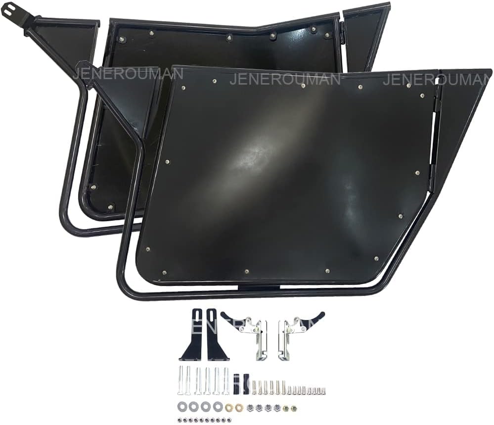 JENEROUMAN 1 Pair Aluminum Iron Full Size Side Doors for UTV Polaris RZR 800 S 800 Doors RZR 570 XP 900 2008-2022 Black