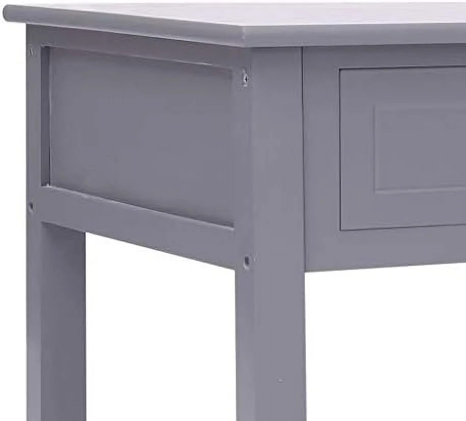 YZboomLife Wood Coffee Table with 2 Drawers - Gray Paulownia and Poplar  - Scandinavian and Farmhouse Style