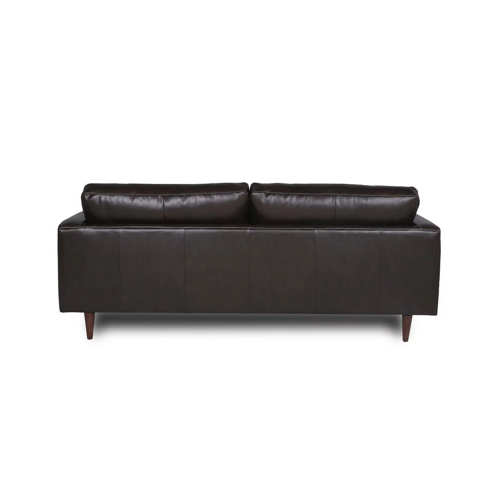 Stanton Leather Sofa With Tufted Seat And Back In Dark Brown