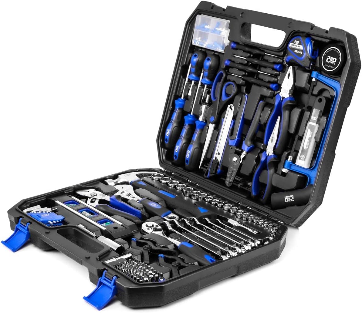 210-Piece Household Tool Kit, PROSTORMER General Home/Auto Repair Tool Set with Hammer, Pliers, Screwdriver Set