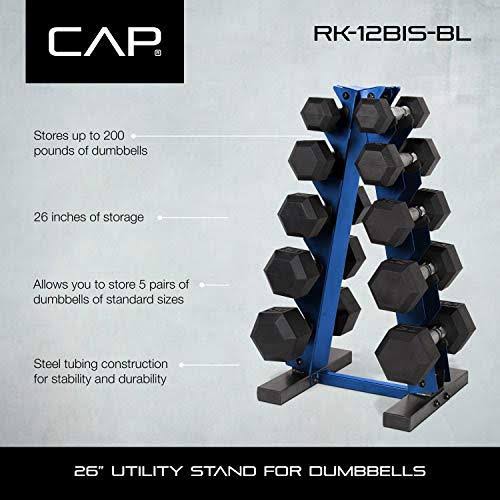 Cap Barbell 150-Pound Dumbbell Set with Rack, Multiple Options