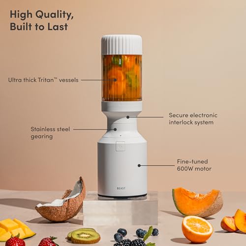 The Beast Mini Blender Plus | Mini Countertop Kitchen Blender | Blend Smoothies and Shakes, Dressings, Sauces, Dips | Extra Vessels