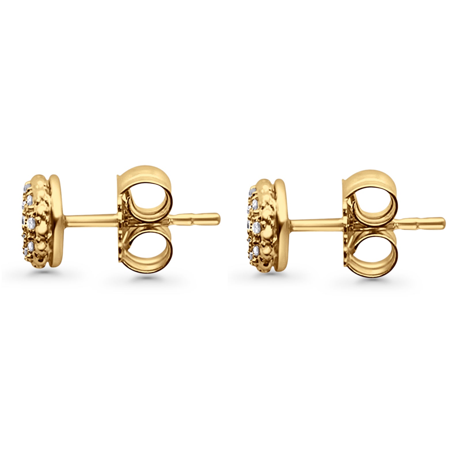 10K Yellow Gold 5.8mm Round Shaped Classic Diamond Stud With Push Back Earrings