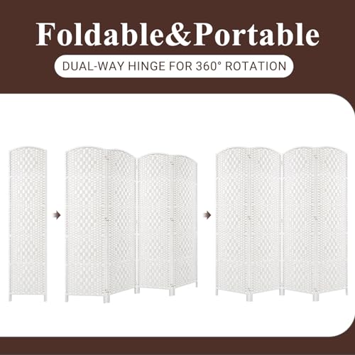 Room Divider, Room Dividers and Folding Privacy Screens, 16in Privacy Screen, 6 Panel Temporary Wall Partitions, 6ft Space Separation Panel Screen
