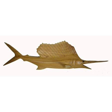 Hand Carved Wood Sailfish Marlin Fish Mount Trophy Ocean Sport Fishing Sportsmen Catch, Men&s, Size: One Size