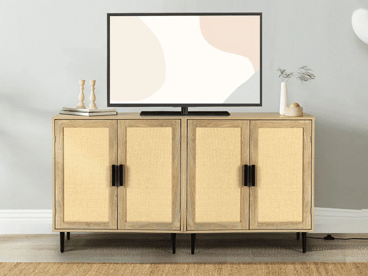 Richya 34.4'' Tall Sideboard Buffet Cabinet with Rattan Doors, for Dining Room, Kitchen, Living Room