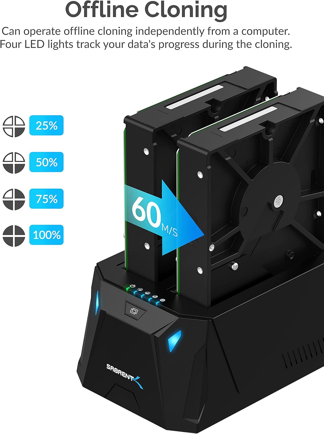 SABRENT USB 3.0 to SATA I/II/III Dual Bay External Hard Drive Docking Station for 2.5 or 3.5in HDD