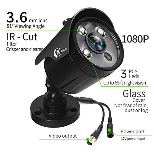 XVIM 8CH 1080P Home Security Camera System, H.264+1080P Indoor Outdoor CCTV Cameras, 4PCS Wired Outdoor Surveillance Cameras, 1TB Hard Drive