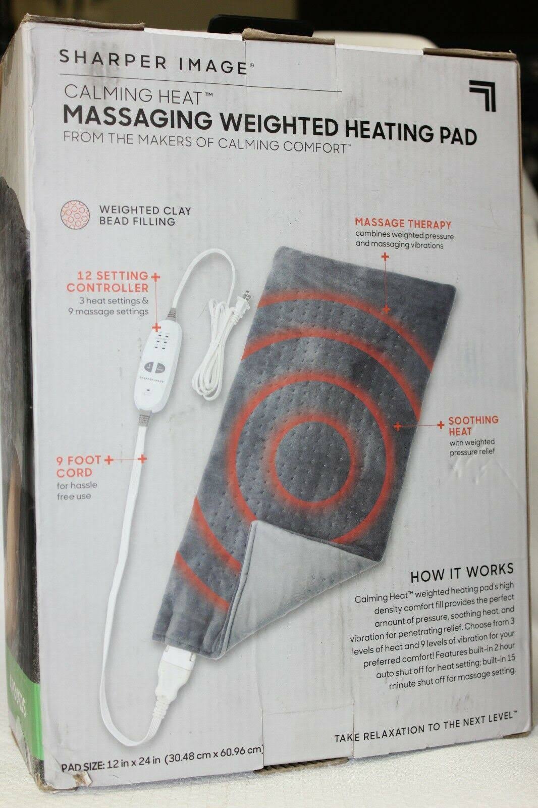 Sharper Image Calming Heat Massaging Weighted HEATING Pad