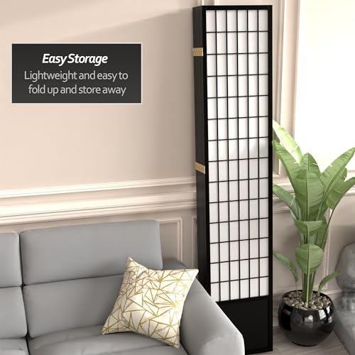 Red Lantern 7 ft. Tall Window Pane Shoji Screen-White-3 Panels Room Divider