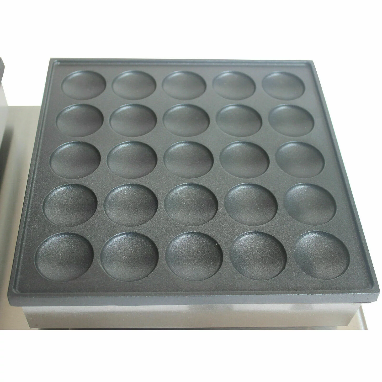 ANQIDI 1600W 25 + 25 Pcs Mini Stainless Steel Waffle Maker Electric Nonstick 1.7" Round Dutch Pancakes Making Machine