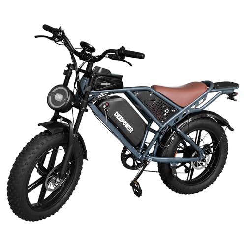 DEEPOWER Electric Bike for Adults,1500W/3500W Peak Motor 30MPH 35-180 Miles Electric Bicycle,Dual Suspension Ebikes for Adults