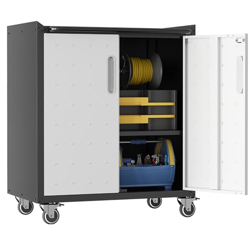 Mobile Tool Storage Cabinet with Wheels,Heavy Duty Rolling Tool Cabinets for Garage,Metal Storage Cabinets with 4 Drawer and 1 Locking Doors