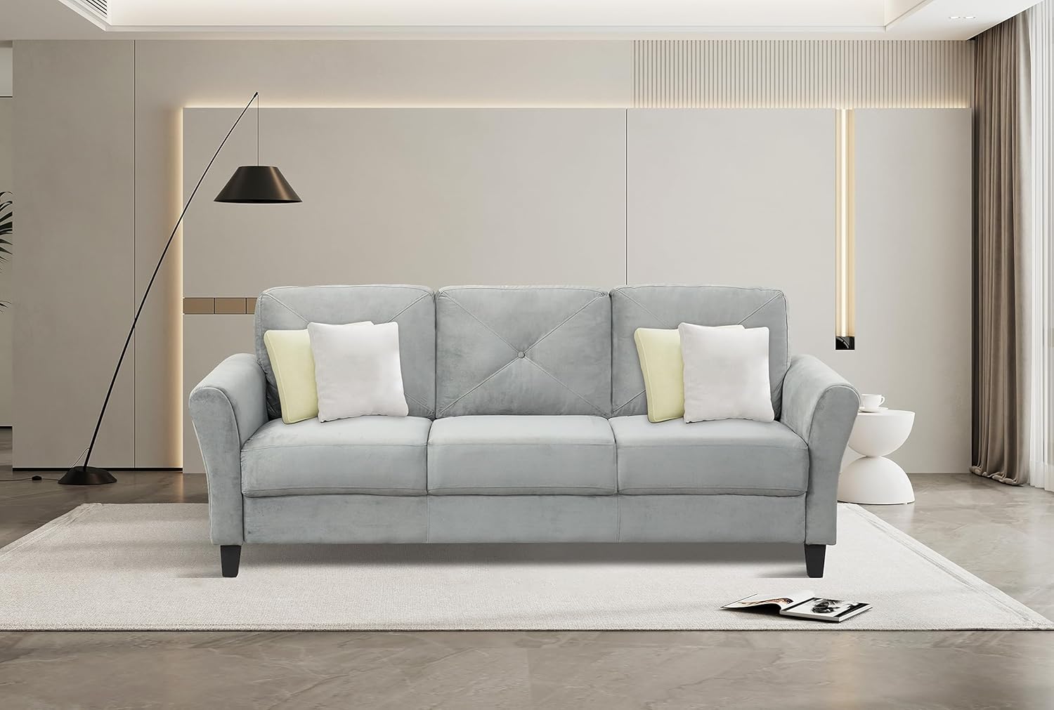 Piece Sofa Set, Three Two Seater Modular Sectional Couch with Strong Wooden Leg and Upholstered Back Cushions for Living Room/Apartment/Office