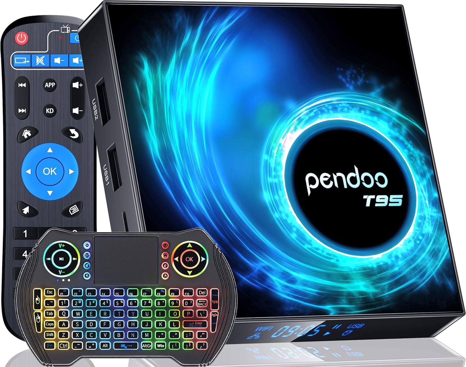 Android TV Box 10.0 4GB RAM 128GB ROM, 2021 Upgraded Pendoo T95 Android TV Box Allwinner H616 2.4G/5.8GHz WiFi Bluetooth