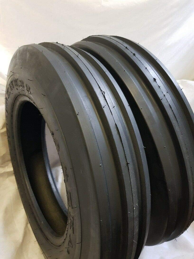 ROAD CREW (2 TIRES + 2 TUBES) 6.50-16 KNK-35, 8 PLY 3-Rib Farm Tractor Tires 6.50x16
