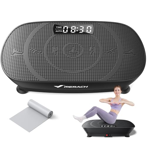 MERACH Vibration Plate Exercise Machine, Whole Body Workout Equipment for Women, Bluetooth and Silicone Pedal, Vibration Plate with Auto Mode