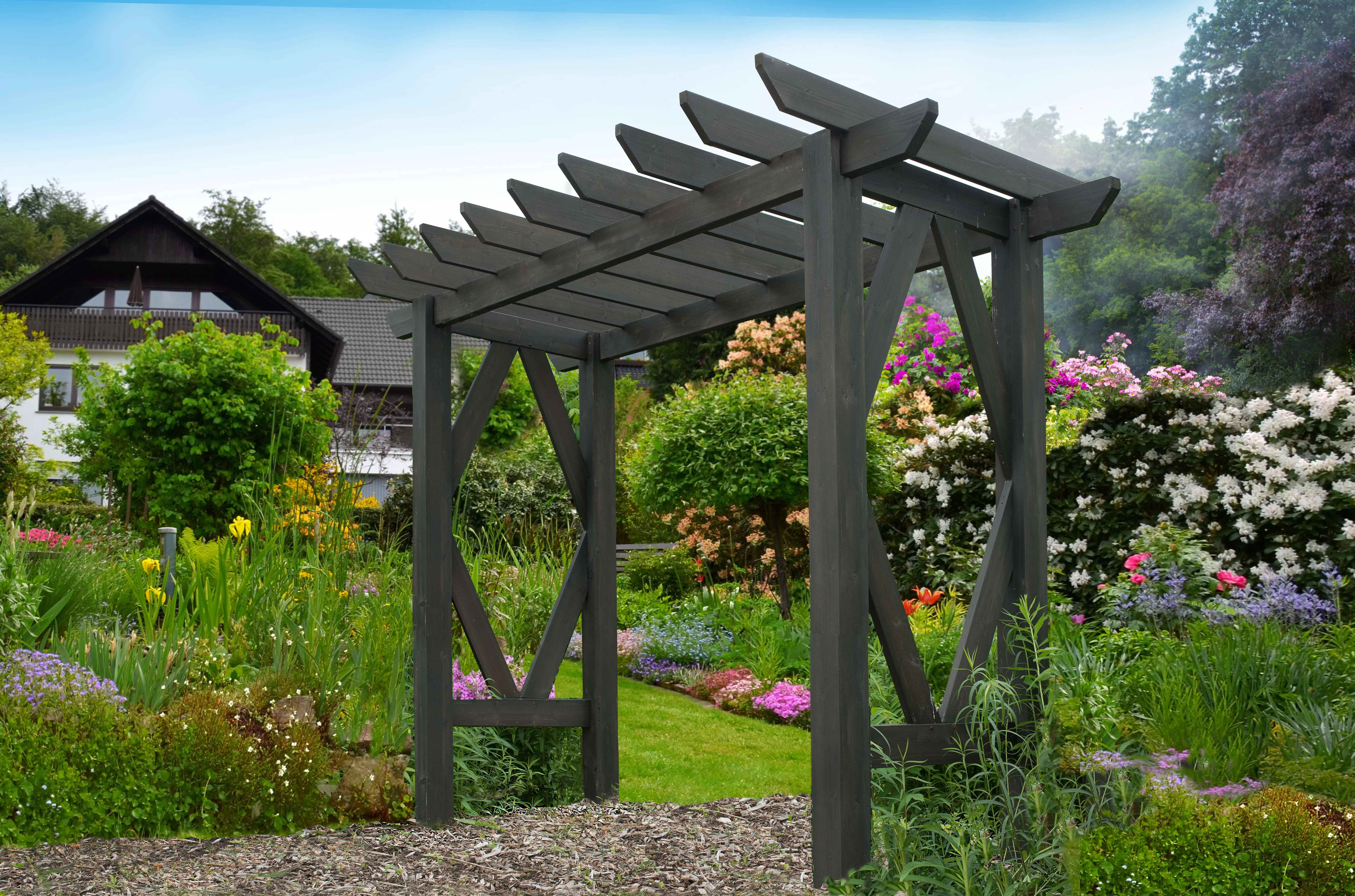 Vita 90.5"x 40"x 85" Summerwood, Cedar Arbor, Charcoal Black, VA68895