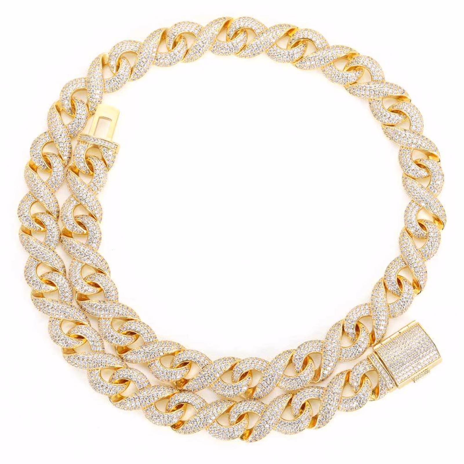 Solid Thick Miami Cuban Link Chain for Men, Sparkling Big Hip Hop Men Cuban Link Chain, Width 15mm Iced Out Cuban Link Necklace, 16-24 Inch
