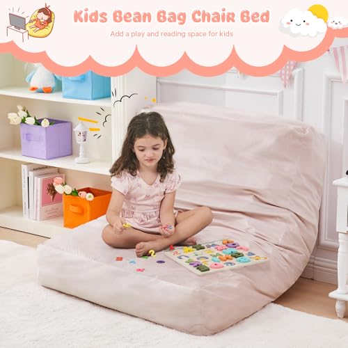 Bean Bag Chairs for Adults - Giant Bean Bag Chair Convertible Bean Bag Bed - Beanbag Chair with Micro Fiber Cover/Furniture Foam Filler