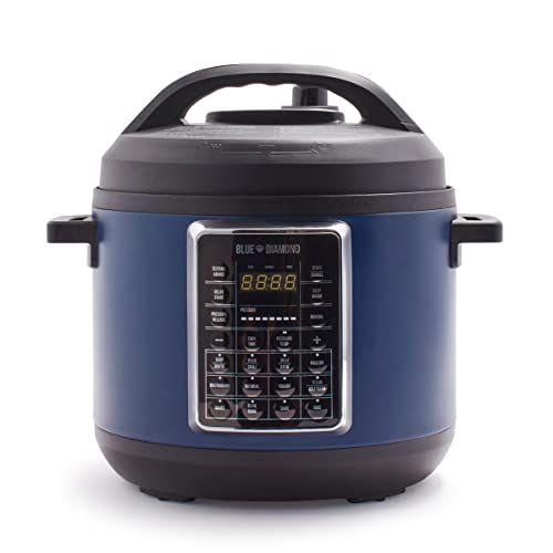 Blue Diamond Ceramic Nonstick, 16-in-1 6QT Electric Pressure Cooker, Slow Cooker, Rice Cooker, Yogurt Maker, Saute, Steamer and More, Programable