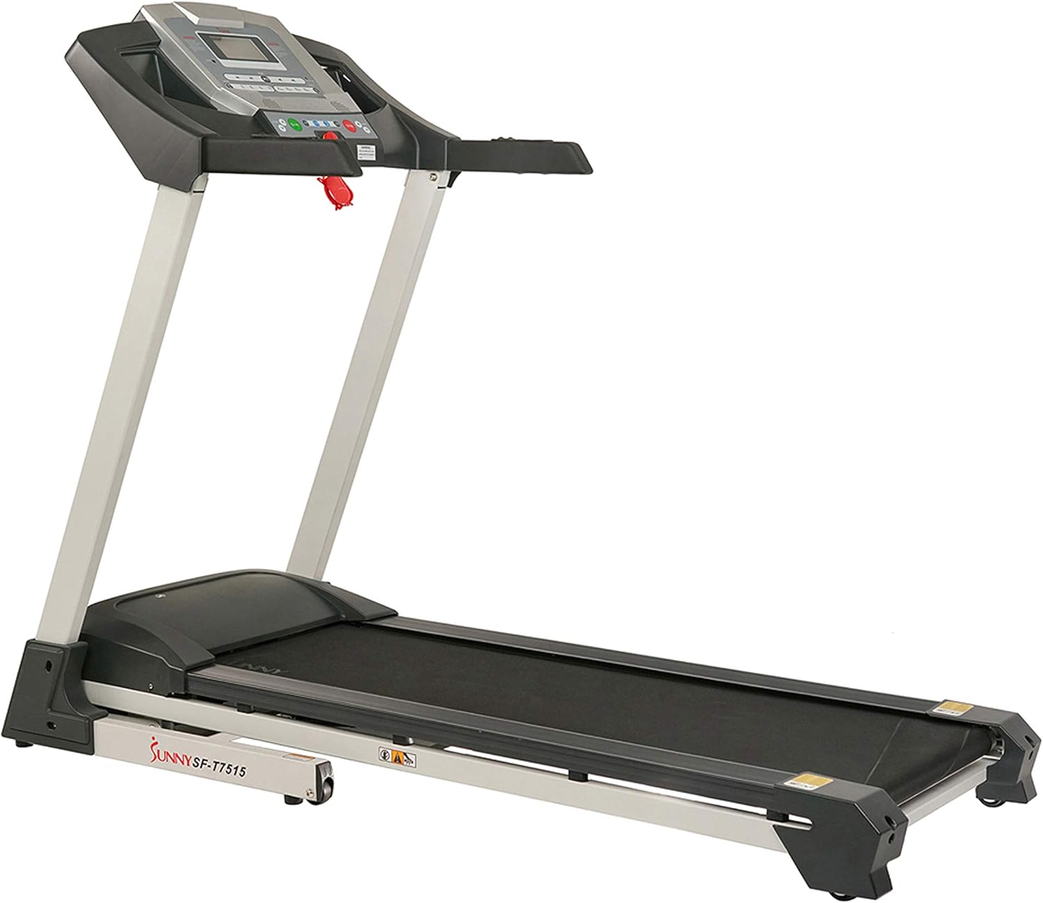 Sunny Health & Fitness SF-T7515 Smart Treadmill with Auto Incline, Speakers, Bluetooth, LCD and Pulse Monitor, Phone Function, 240 LB Max Weight