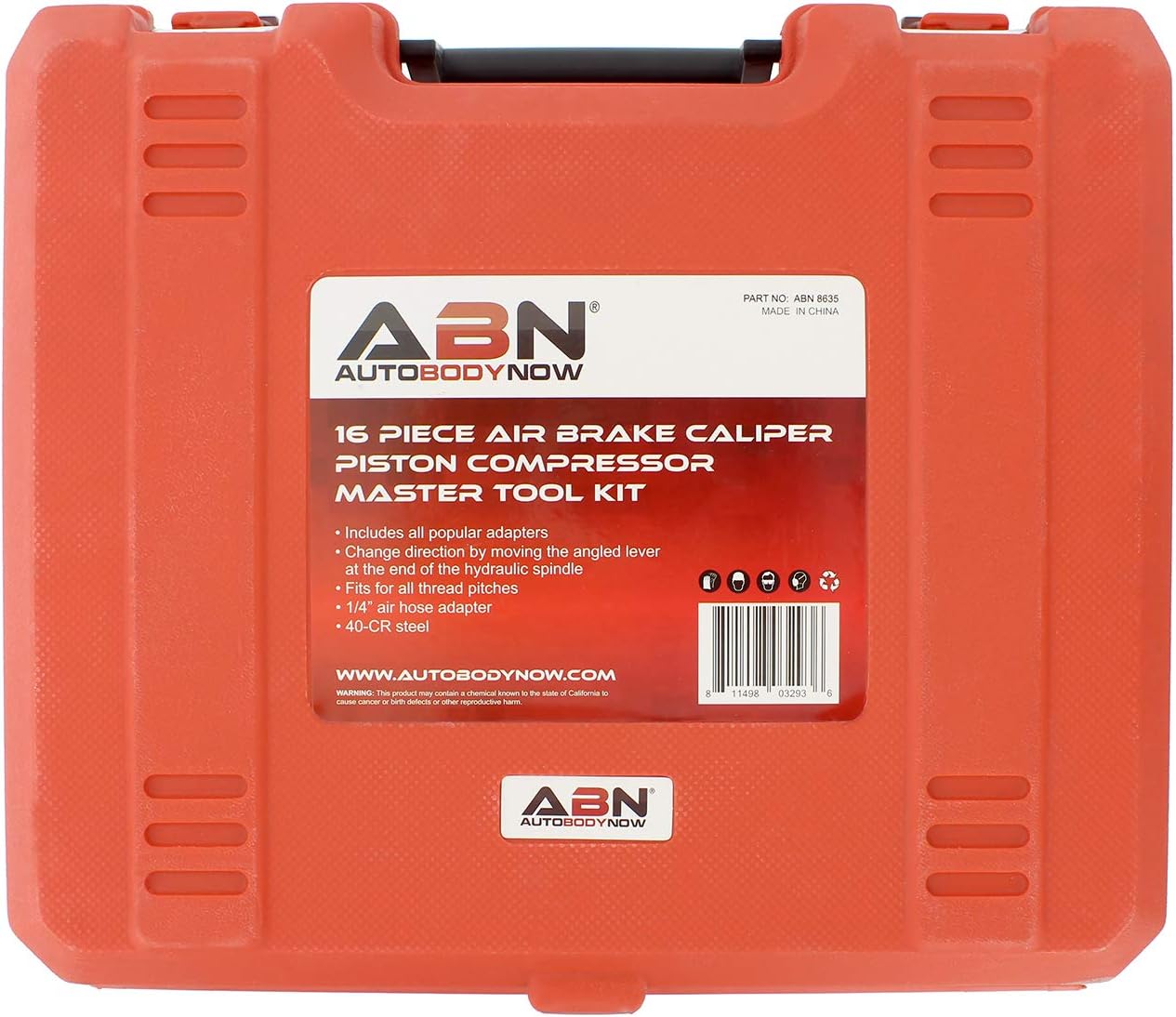 ABN Caliper Piston Compressor Tool 16-pc Pneumatic Brake Caliper Tool Air Brake Tools Brake Caliper Compressor Tool Pack of 2