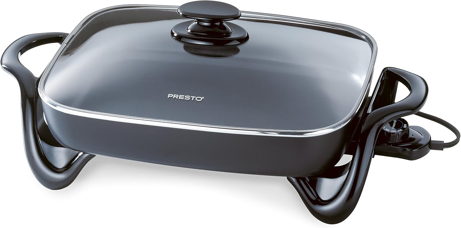 Presto 22-inch Ceramic Electric Griddle (07062) and 16-Inch Electric Skillet (06852) Bundle