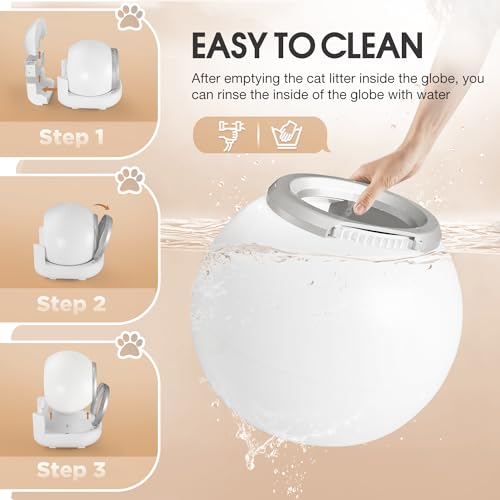 Self Cleaning Cat Litter Box, Extra-Large Capacity Litter Box for Multiple Cats, APP Control/Safe/Low-Noise Fully-automated Litter Box