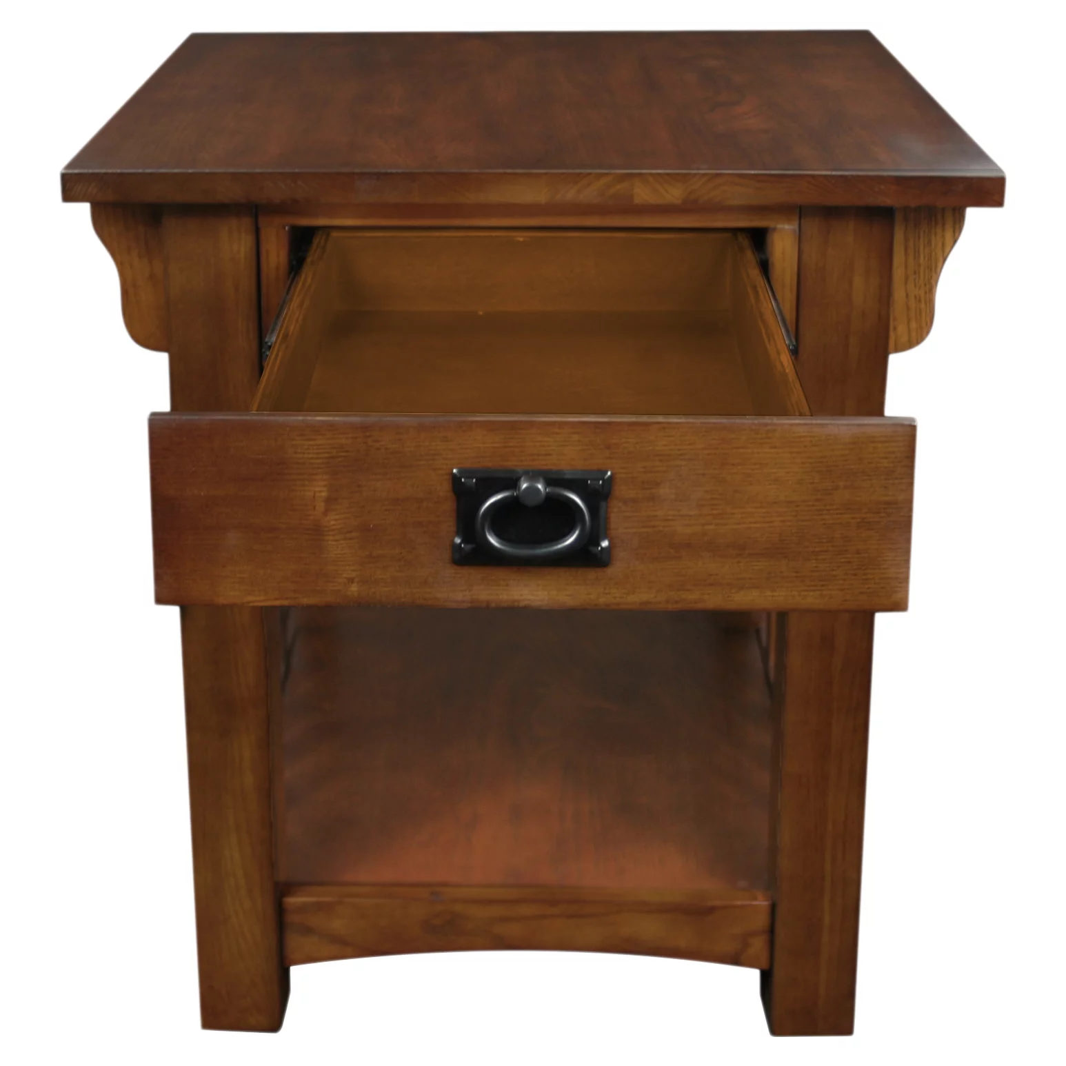 Leick Home 8207 Mission Impeccable End Table with Drawer, Made with Solid Wood, Side Table for Living Room, Bedroom, Medium Oak Finish