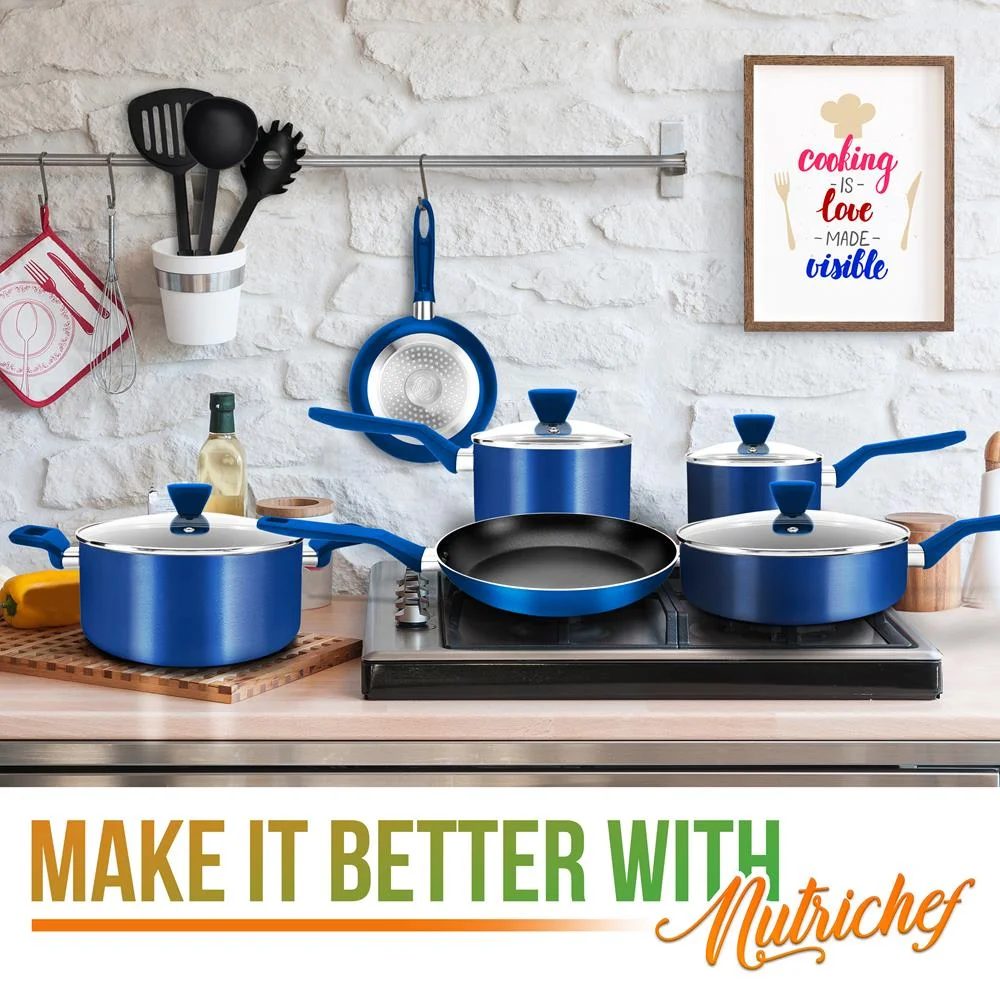 Kitchenware Pots & Pans - Stylish Kitchen Cookware Set, Non-Stick 13-Piece Set - Curated Treasures Market
