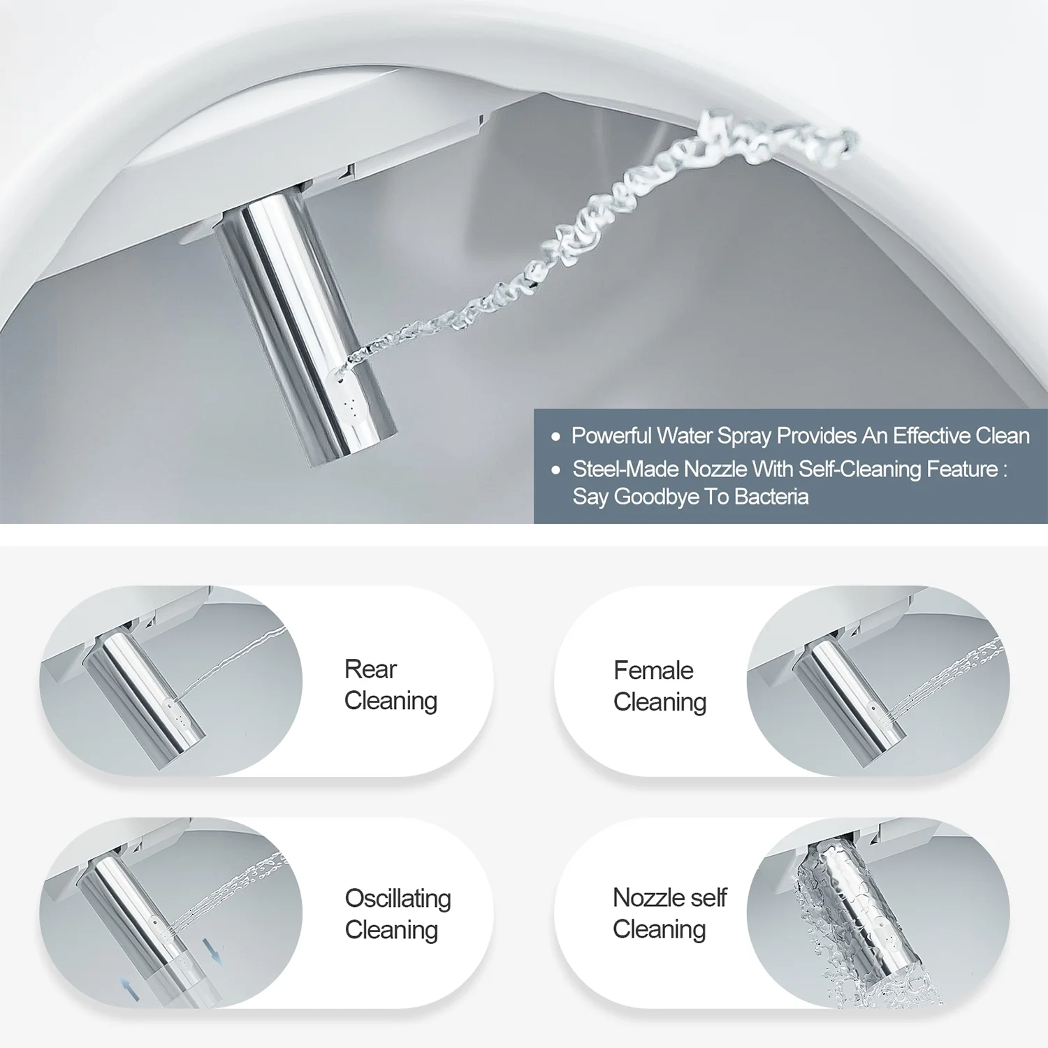 ZMJH ZMA102 Elongated Smart Toilet Seat, Unlimited Warm Water, Vortex Wash, Electronic Heated,Warm Air Dryer,Bidet Seat,Rear and Front Wash