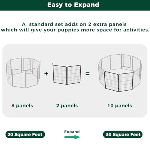 FXW Rollick Dog Playpen for Yard, RV Camping, 32 inch 16 Panels for Small and Medium Dogs│Patented