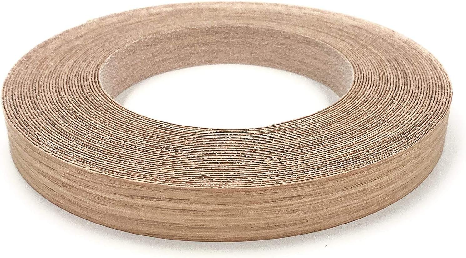 Edge Supply Red Oak 13/16 X 25' Roll Preglued, Wood Veneer Edge Banding, Flexible Wood Tape