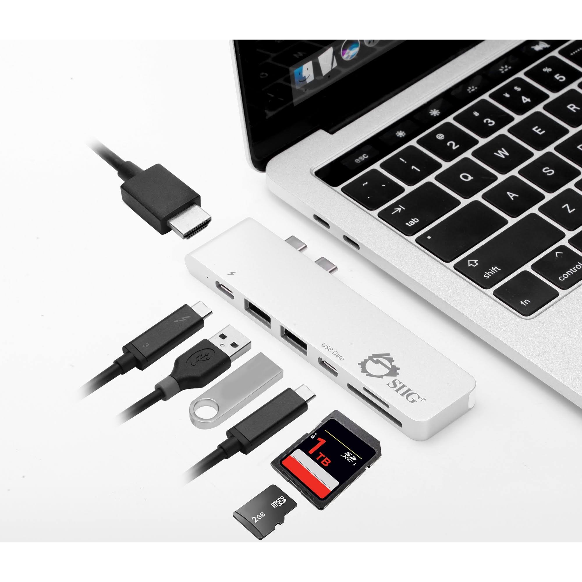 SIIG Thunderbolt 3 USB-C Hub HDMI with Card Reader u0026 PD Adapter - Dock